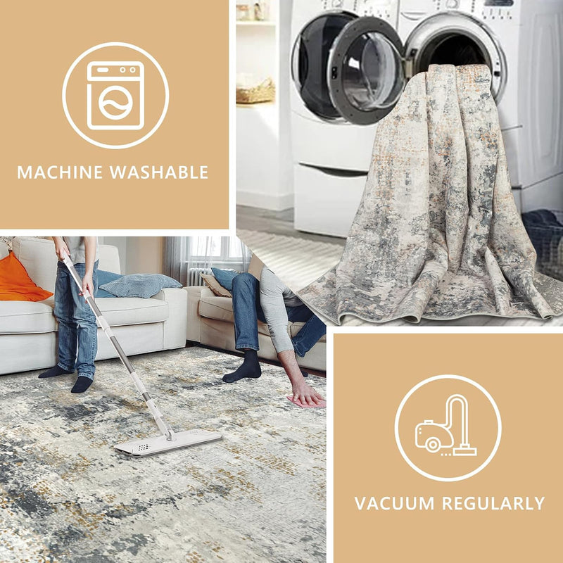 Abstract Area Rug Modern Short Pile