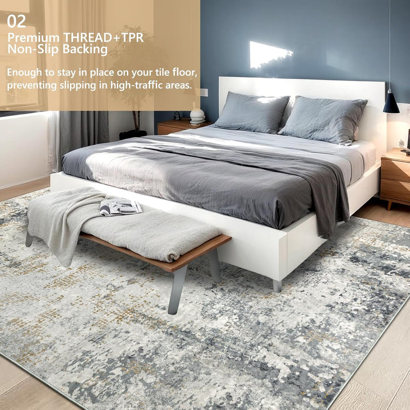 Abstract Area Rug Modern Short Pile