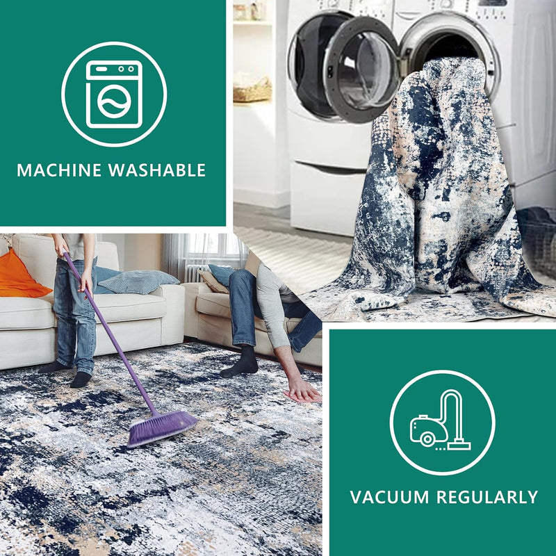 Abstract Area Rug Modern Short Pile