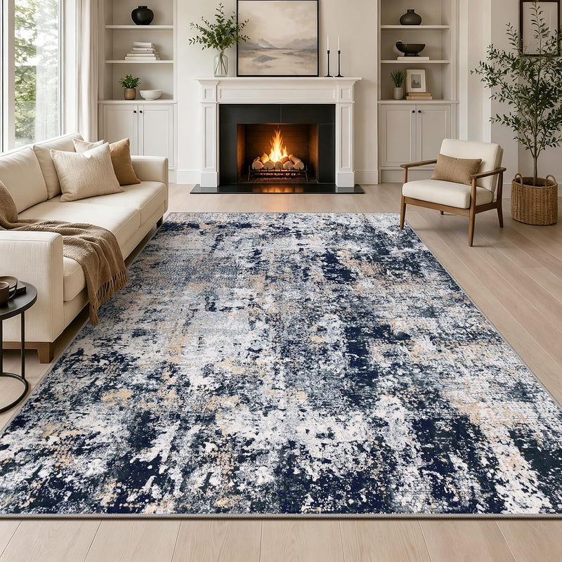 Abstract Area Rug Modern Short Pile