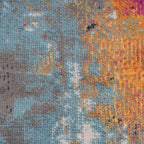 Abstract Kitchen Dining Room Rug Stain Resistant Bright