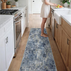 Large Living Room Washable Abstract Rug Multicolored