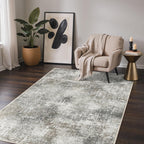 Large Living Room Washable Abstract Rug Multicolored