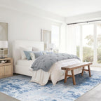 Abstract Rug Living Room Scalloped Low Pile