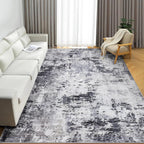 Abstract Rug Living Room Scalloped Low Pile