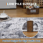 Abstract Rug Living Room Scalloped Low Pile