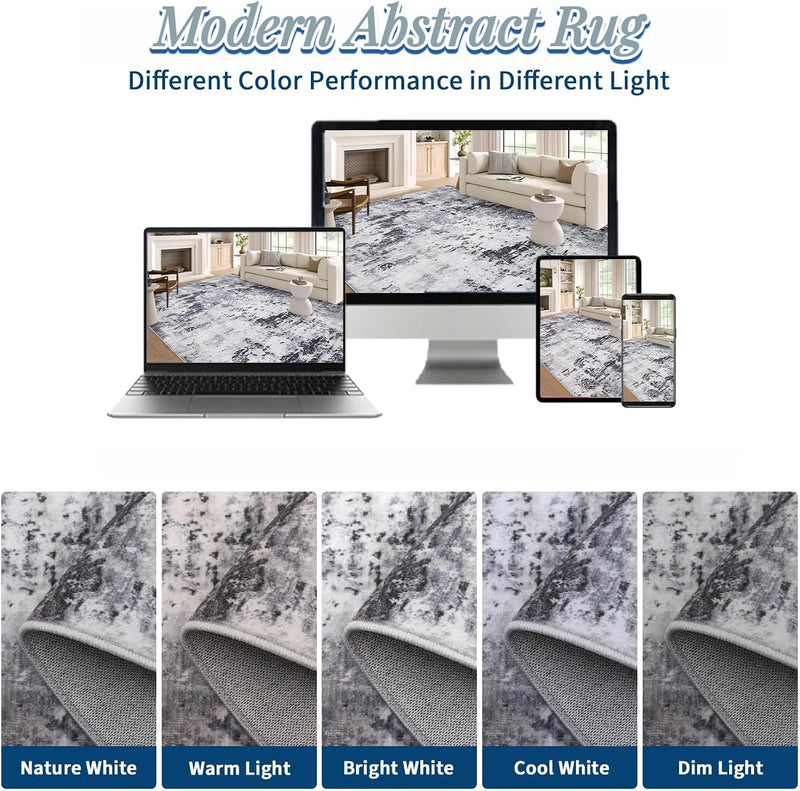 Abstract Rug Living Room Washable Low Pile