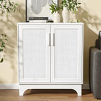 Accent Cabinet Entryway Storage with Rattan Decorating Living