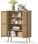 Rattan Tall Sideboard for Living Room Hallway Storage