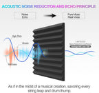 Acoustic Foam Panels 1" X 12" 2.5 30 (12 Pack)