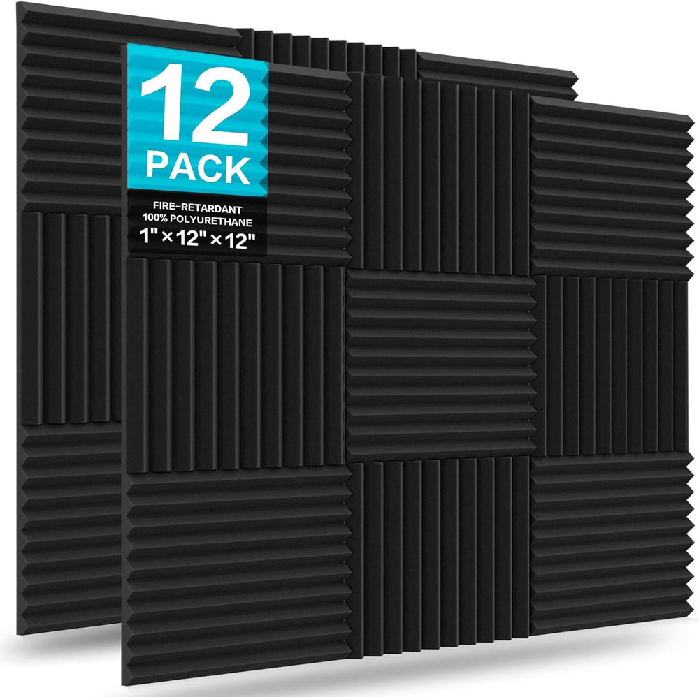 Acoustic Foam Panels 1" X 12" 2.5 30 (12 Pack)