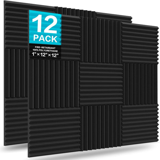 Acoustic Foam Panels 1" X 12" 2.5 30 (12 Pack)