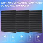 Acoustic Foam Panels 1" X 12" 2.5 30 (12 Pack)