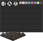 Acoustic Foam Panels Pyramid Sound Absorbing Tiles (24 Pack)