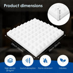 Acoustic Foam Panels Pyramid Sound Absorbing Tiles (24 Pack)