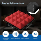 Acoustic Foam Panels Pyramid Sound Absorbing Tiles (24 Pack)