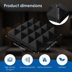 Acoustic Foam Panels Pyramid Sound Absorbing Tiles (24 Pack)