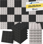 Acoustic Foam Panels Pyramid Sound Absorbing Tiles (24 Pack)