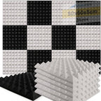 Acoustic Foam Panels Pyramid Sound Absorbing Tiles (24 Pack)