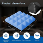 Acoustic Foam Panels Pyramid Sound Absorbing Tiles (24 Pack)