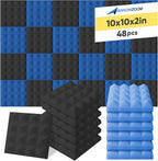 Acoustic Foam Panels Pyramid Sound Absorbing Tiles (24 Pack)