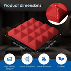 Acoustic Foam Panels Pyramid Sound Absorbing Tiles (24 Pack)