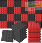Acoustic Foam Panels Pyramid Sound Absorbing Tiles (24 Pack)