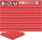 Acoustic Foam Panels Pyramid Sound Absorbing Tiles (24 Pack)