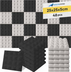 Acoustic Foam Panels Pyramid Sound Absorbing Tiles (24 Pack)
