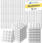 Acoustic Foam Panels Pyramid Sound Absorbing Tiles (24 Pack)