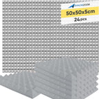 Acoustic Foam Panels Pyramid Sound Absorbing Tiles (24 Pack)