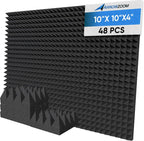 Acoustic Foam Panels Pyramid Sound Absorbing Tiles (24 Pack)