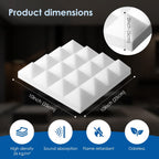 Acoustic Foam Panels Pyramid Sound Absorbing Tiles (24 Pack)