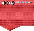 Acoustic Foam Panels Pyramid Sound Absorbing Tiles (24 Pack)