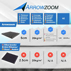Acoustic Foam Panels Pyramid Sound Absorbing Tiles (24 Pack)