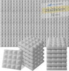 Acoustic Foam Panels Pyramid Sound Absorbing Tiles (24 Pack)