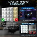 Acoustic Foam Panels Pyramid Sound Absorbing Tiles (24 Pack)