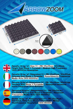 Acoustic Foam Panels Pyramid Sound Absorbing Tiles (24 Pack)