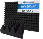 Acoustic Foam Panels Pyramid Sound Absorbing Tiles (24 Pack)