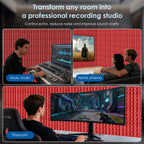 Acoustic Foam Panels Pyramid Sound Absorbing Tiles (24 Pack)