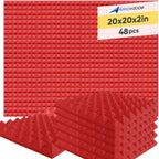 Acoustic Foam Panels Pyramid Sound Absorbing Tiles (24 Pack)