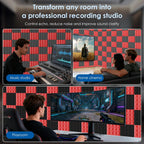 Acoustic Foam Panels Pyramid Sound Absorbing Tiles (24 Pack)