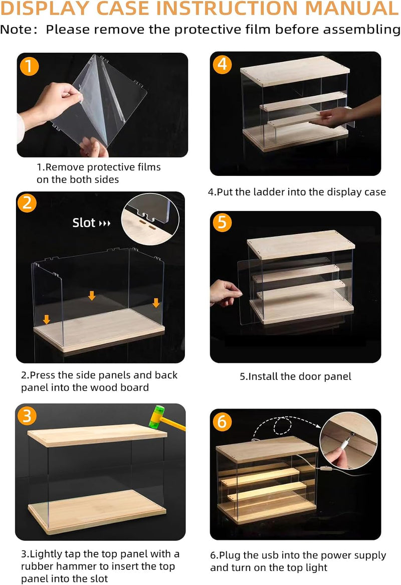 Acrylic Display Case with Light 5 Tier Box