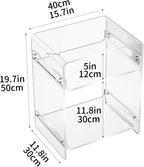 Acrylic End Table with Storage Shelf Clear Side