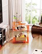 Acrylic End Table with Storage Shelf Clear Side