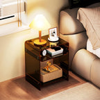 Acrylic End Table with Storage Shelf Clear Side