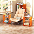 Acrylic End Table with Storage Shelf Clear Side