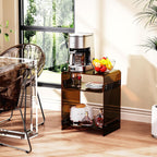 Acrylic End Table with Storage Shelf Clear Side