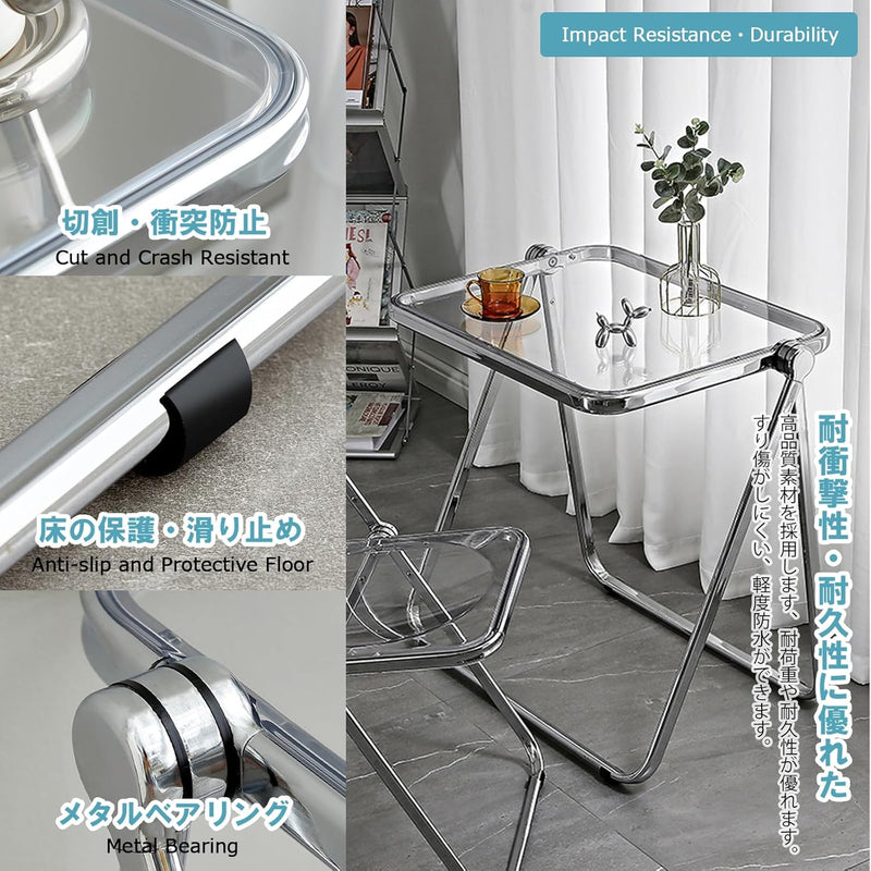 Acrylic Folding Table Space Saving Small Desk