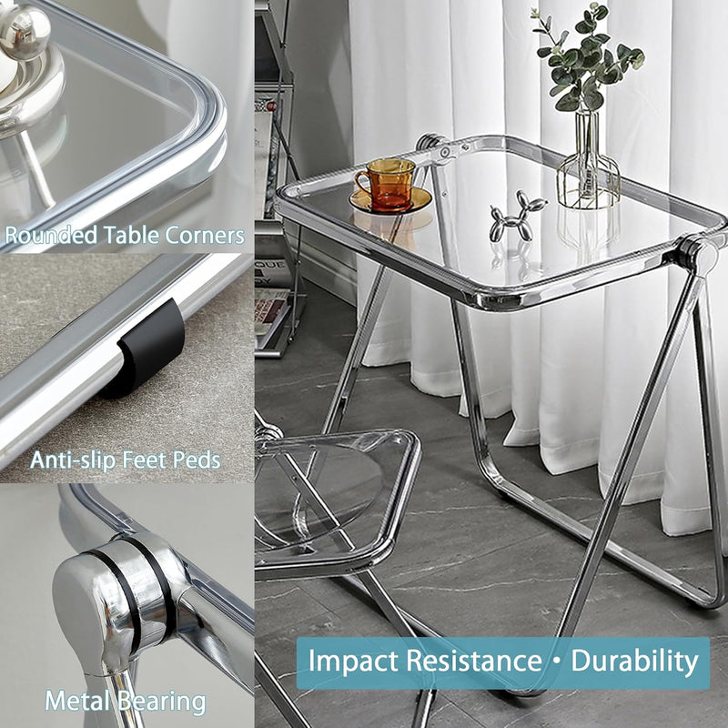 Acrylic Folding Table Space Saving Small Desk